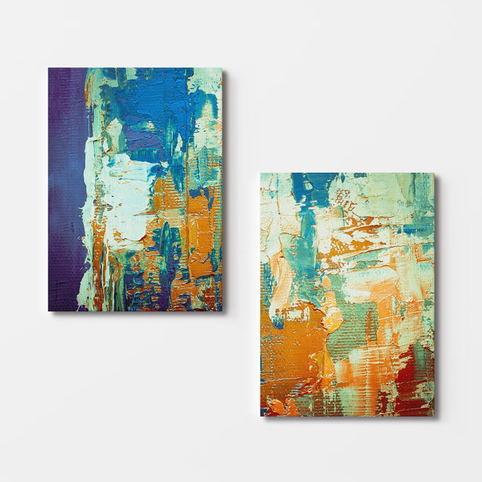 Wallity Conjunto de 2 Lienzos Decorativos Multicolor 70 x 100 cm